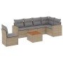 Set aus 7-teiligen Gartensofas und Kissen, synthetisches Rattan, beige von , Gartensets - Ref: Foro24-3224148, Preis: 485,96 ...