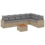 Garden sofa set with beige cushions, 8 pieces, PE rattan. by , Garden sets - Ref: Foro24-3224155, Price: 530,05 €, Discount: %