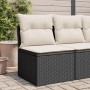 Garden sofa without armrests with black PE rattan cushions by , Outdoor sofas - Ref: Foro24-365996, Price: 60,99 €, Discount: %