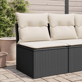 Garden sofa without armrests with black PE rattan cushions by , Outdoor sofas - Ref: Foro24-365996, Price: 61,98 €, Discount: %