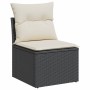 Garden sofa without armrests with black PE rattan cushions by , Outdoor sofas - Ref: Foro24-365996, Price: 61,98 €, Discount: %