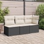 Garden sofa without armrests with black PE rattan cushions by , Outdoor sofas - Ref: Foro24-365996, Price: 61,98 €, Discount: %