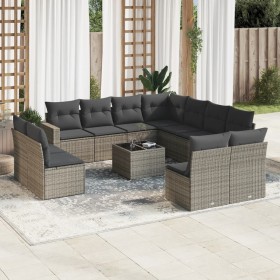 Garden sofa set 12 pieces with gray synthetic rattan cushions by , Garden sets - Ref: Foro24-3219130, Price: 780,53 €, Discou...