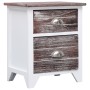 Paulownia wood brown and white bedside table 38x28x45 cm by vidaXL, Nightstands - Ref: Foro24-284048, Price: 42,93 €, Discoun...