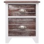 Paulownia wood brown and white bedside table 38x28x45 cm by vidaXL, Nightstands - Ref: Foro24-284048, Price: 42,93 €, Discoun...