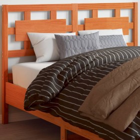 Wax brown solid pine wood bed headboard 135 cm by , Headboards and footboards - Ref: Foro24-844230, Price: 50,99 €, Discount: %