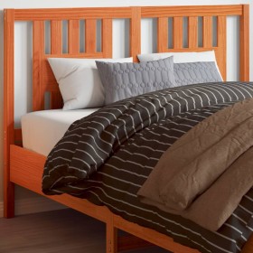 Wax brown solid pine wood bed headboard 140 cm by , Headboards and footboards - Ref: Foro24-844314, Price: 47,99 €, Discount: %