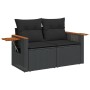 2-seater garden sofa with black synthetic rattan cushions by , Outdoor sofas - Ref: Foro24-365994, Price: 181,86 €, Discount: %