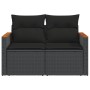 2-seater garden sofa with black synthetic rattan cushions by , Outdoor sofas - Ref: Foro24-365994, Price: 181,86 €, Discount: %