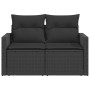 2-seater garden sofa with black synthetic rattan cushions by , Outdoor sofas - Ref: Foro24-365989, Price: 208,80 €, Discount: %