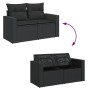 2-seater garden sofa with black synthetic rattan cushions by , Outdoor sofas - Ref: Foro24-365989, Price: 208,80 €, Discount: %