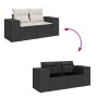 2-seater garden sofa with black synthetic rattan cushions by , Outdoor sofas - Ref: Foro24-366019, Price: 186,13 €, Discount: %