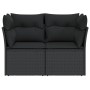 2-seater garden sofa with black synthetic rattan cushions by , Outdoor sofas - Ref: Foro24-365963, Price: 147,56 €, Discount: %