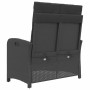 Reclining garden armchair with black synthetic rattan cushions by , garden benches - Ref: Foro24-368216, Price: 170,59 €, Dis...