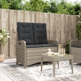 Reclining garden armchair with gray synthetic rattan cushions by , garden benches - Ref: Foro24-368221, Price: 175,12 €, Disc...