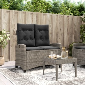 Reclining garden armchair with gray synthetic rattan cushions by , garden benches - Ref: Foro24-368228, Price: 194,99 €, Disc...