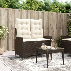 Reclining garden armchair with brown synthetic rattan cushions by , garden benches - Ref: Foro24-368237, Price: 184,99 €, Dis...