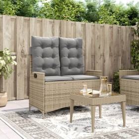 Garden reclining armchair with beige synthetic rattan cushions by , garden benches - Ref: Foro24-368240, Price: 184,99 €, Dis...