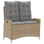 Garden reclining armchair with beige synthetic rattan cushions by , garden benches - Ref: Foro24-368240, Price: 184,90 €, Dis...