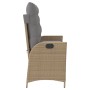 Sillón reclinable de jardín con cojines ratán sintético beige de , Bancos de jardín - Ref: Foro24-368240, Precio: 184,90 €, D...