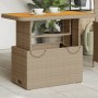 Mesa de jardín ratán sintético madera acacia beige 90x55x71 cm de , Mesas de jardín - Ref: Foro24-368277, Precio: 132,99 €, D...