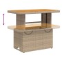 Mesa de jardín ratán sintético madera acacia beige 90x55x71 cm de , Mesas de jardín - Ref: Foro24-368277, Precio: 132,99 €, D...