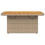 Mesa de jardín ratán sintético madera acacia beige 90x55x71 cm de , Mesas de jardín - Ref: Foro24-368277, Precio: 132,99 €, D...