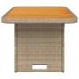 Mesa de jardín ratán sintético madera acacia beige 90x55x71 cm de , Mesas de jardín - Ref: Foro24-368277, Precio: 132,99 €, D...