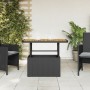 Garden table made of acacia wood and black PE rattan 90x55x71 cm by , Garden tables - Ref: Foro24-368275, Price: 105,00 €, Di...