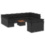 Set aus Gartensofas und Kissen 13 Stück synthetisches Rattan schwarz von , Gartensets - Ref: Foro24-3223913, Preis: 781,53 €,...