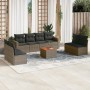 Garden furniture set 9 pieces and gray synthetic rattan cushions by , Garden sets - Ref: Foro24-3224086, Price: 531,21 €, Dis...