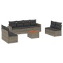 Garden furniture set 9 pieces and gray synthetic rattan cushions by , Garden sets - Ref: Foro24-3224086, Price: 525,77 €, Dis...