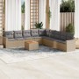 Garden sofa set with beige cushions, 10 pieces, made of synthetic rattan. by , Garden sets - Ref: Foro24-3224169, Price: 644,...