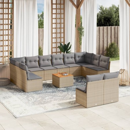 Set Gartensofas mit Kissen 13 Stück synthetisches Rattan beige von , Gartensets - Ref: Foro24-3223896, Preis: 827,25 €, Rabat...