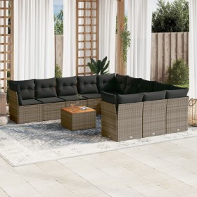 Garden sofa set 12 pieces with gray synthetic rattan cushions by , Garden sets - Ref: Foro24-3223911, Price: 764,66 €, Discou...