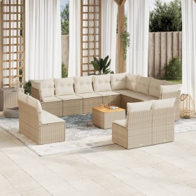 Set Gartensofas mit Kissen 13 Stück synthetisches Rattan beige von , Gartensets - Ref: Foro24-3223930, Preis: 976,74 €, Rabat...