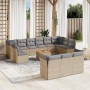 Garden furniture set, 14 pieces with beige synthetic rattan cushions. by , Garden sets - Ref: Foro24-3223924, Price: 920,29 €...