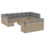 Garden furniture set, 14 pieces with beige synthetic rattan cushions. by , Garden sets - Ref: Foro24-3223924, Price: 903,99 €...