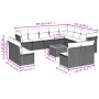 Set of garden sofas with 13 pieces of gray synthetic rattan cushions by , Garden sets - Ref: Foro24-3223932, Price: 827,08 €,...