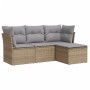 Set Gartensofas mit Kissen 4 Stück synthetisches Rattan beige von , Gartensets - Ref: Foro24-3249378, Preis: 263,70 €, Rabatt: %