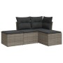 Set de sofás de jardín 4 pzas y cojines ratán sintético gris de , Conjuntos de jardín - Ref: Foro24-3249319, Precio: 231,96 €...