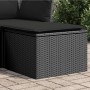 Black synthetic rattan garden stool with cushion 55x55x37cm by , Outdoor ottomans - Ref: Foro24-365968, Price: 63,71 €, Disco...