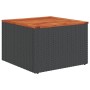 Mesa de jardín de madera de acacia y ratán PE negro 55x55x37 cm de , Mesas de jardín - Ref: Foro24-365975, Precio: 51,00 €, D...