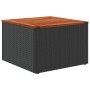 Mesa de jardín de madera de acacia y ratán PE negro 55x55x37 cm de , Mesas de jardín - Ref: Foro24-365975, Precio: 51,00 €, D...