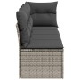 Garden sofa with cushions, 4 seats, synthetic gray rattan by , Outdoor sofas - Ref: Foro24-366115, Price: 244,93 €, Discount: %