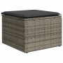 Garden stool with gray synthetic rattan cushion 55x55x37cm by , Outdoor ottomans - Ref: Foro24-366117, Price: 54,89 €, Discou...