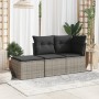 Garden stool with gray synthetic rattan cushion 55x55x37cm by , Outdoor ottomans - Ref: Foro24-366117, Price: 54,89 €, Discou...