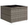 Mesa de jardín superficie de cristal ratán PE gris 55x55x37 cm de , Mesas de jardín - Ref: Foro24-366120, Precio: 92,77 €, De...