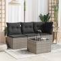 Garden table with grey PE rattan and glass surface 55x55x37 cm by , Garden tables - Ref: Foro24-366120, Price: 92,77 €, Disco...