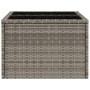 Mesa de jardín superficie de cristal ratán PE gris 55x55x37 cm de , Mesas de jardín - Ref: Foro24-366120, Precio: 92,77 €, De...